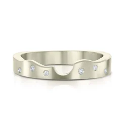 River Ripples Diamond Wedding Band In 18ct White Gold (DR089)