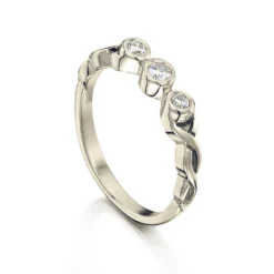Celtic Trilogy Diamond Ring In 18ct White Gold