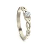 Celtic Twist 0.09ct Diamond Solitaire Ring In 18ct White Gold -Outlet Jewel Orix Store 18W DR173 upright