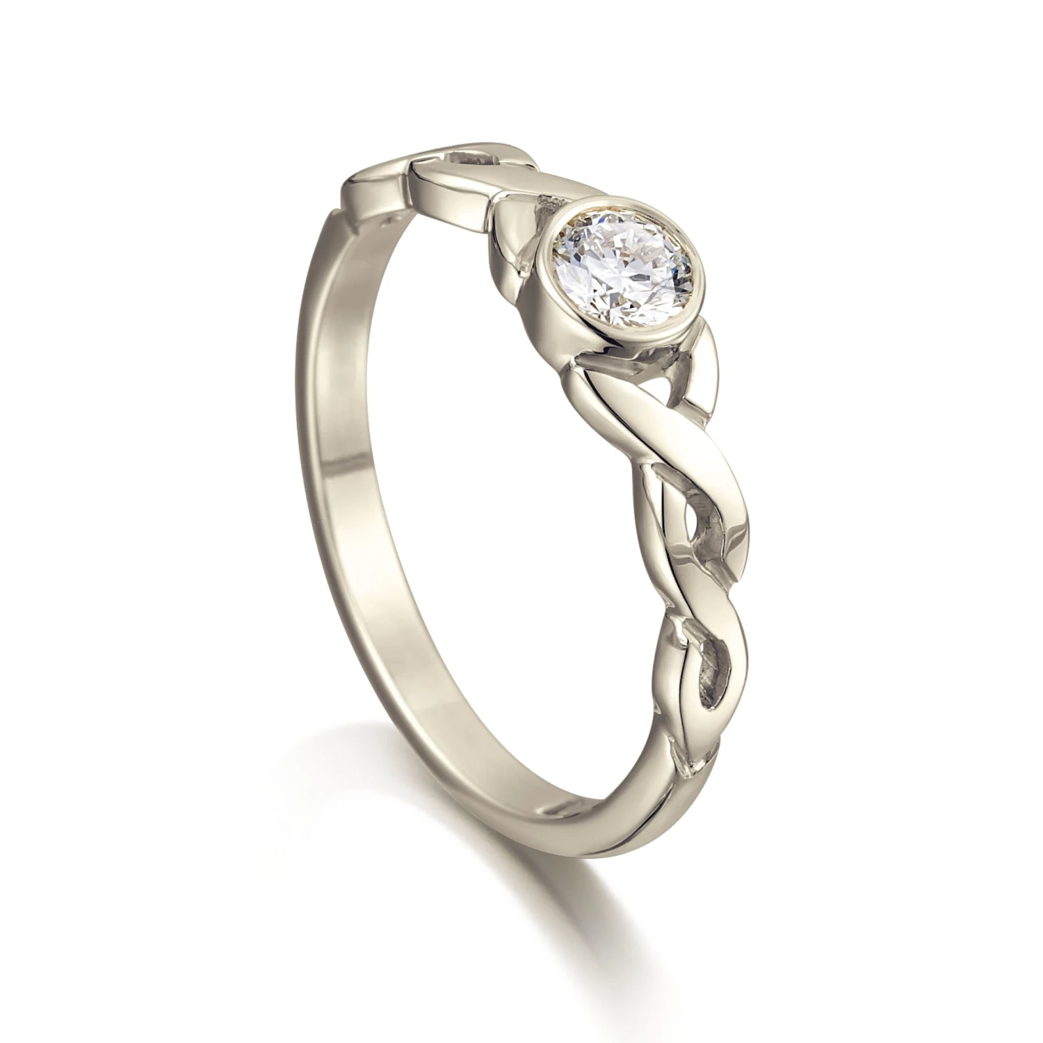 Celtic Twist 0.22ct Diamond Solitaire Ring In 18ct White Gold 3 Celtic Twist 0.22ct Diamond Solitaire Ring In 18ct White Gold
