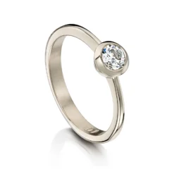 Contemporary 0.40ct Solitaire Diamond Ring In 18ct White Gold