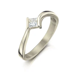Princess Solitaire 0.25ct Diamond Ring In 18ct White Gold