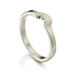 Arch Wedding Band In 18ct White Gold (R0181)