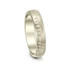 Ogham 4mm Oval Court Ring In 18ct White Gold