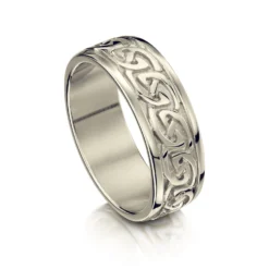 Celtic Knotwork Ring In 18ct White Gold