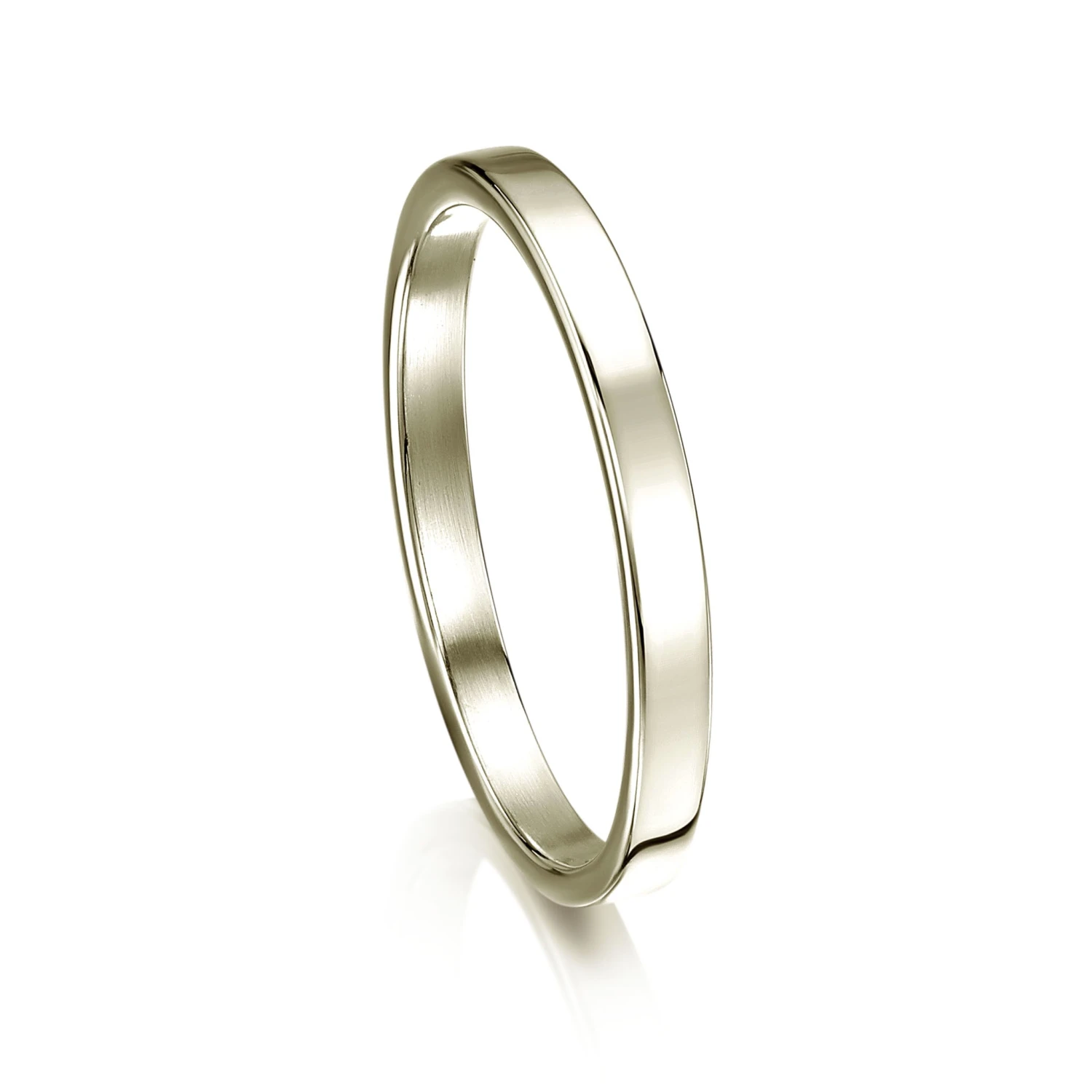 Contemporary 2mm Wedding Ring In 18ct White Gold 3 Contemporary 2mm Wedding Ring In 18ct White Gold