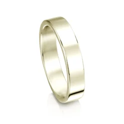 Contemporary 4mm Wedding Ring In 18ct White Gold