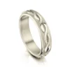 Celtic Twist Textured Ring In 18ct White Gold -Outlet Jewel Orix Store 18W R80 upright