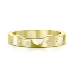River Ripples Diamond Wedding Band In 18ct Yellow Gold (DR089)