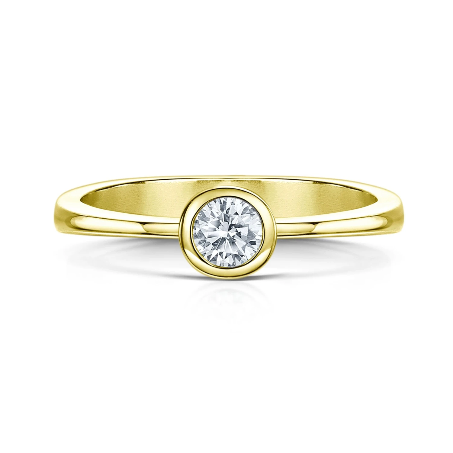 Contemporary 0.25ct Solitaire Diamond Ring In 18ct Yellow Gold 4 Contemporary 0.25ct Solitaire Diamond Ring In 18ct Yellow Gold - Image 2