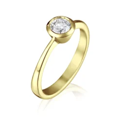 Contemporary 0.50ct Solitaire Diamond Ring In 18ct Yellow Gold