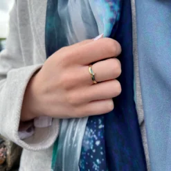 New Wave Solitaire 18ct Yellow Gold Ring In Ocean Enamel -Outlet Jewel Orix Store 18Y EDR70 OCEANnewwave