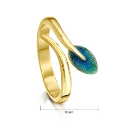 18ct Yellow Gold Rowan Leaf Ring In Evergreen Enamel 7 18ct Yellow Gold Rowan Leaf Ring In Evergreen Enamel -Outlet Jewel Orix Store 18Y ER157 EVERG upright sizes