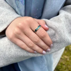 Sands Of Time 18ct Yellow Gold Enamel Ring In Ocean Enamel 11 Sands Of Time 18ct Yellow Gold Enamel Ring In Ocean Enamel -Outlet Jewel Orix Store 18Y ER86 OCEANsandsoftimering2