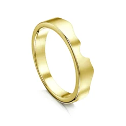 River Ripples Wedding Band In 18ct Yellow Gold