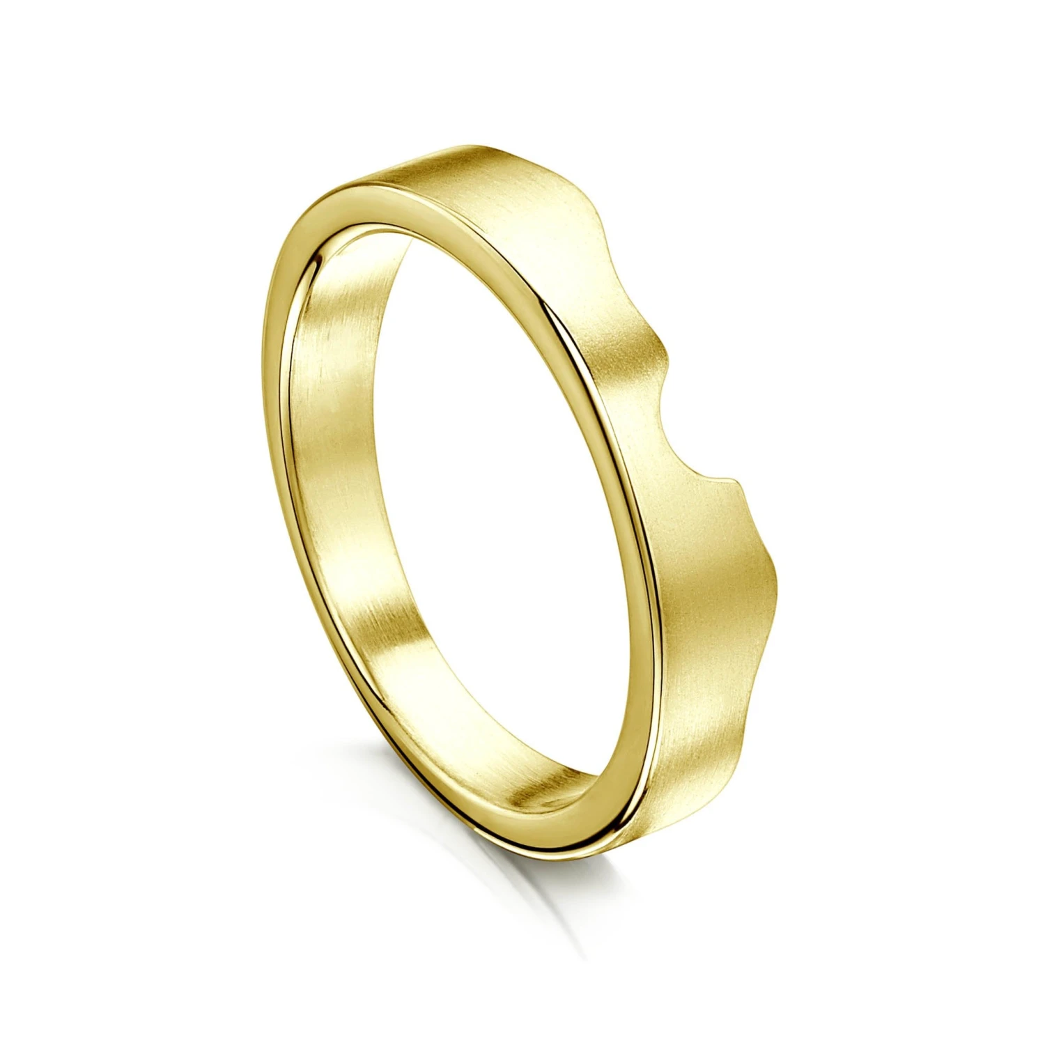 River Ripples Wedding Band In 18ct Yellow Gold