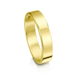 Contemporary 4mm Wedding Ring In 18ct Yellow Gold
