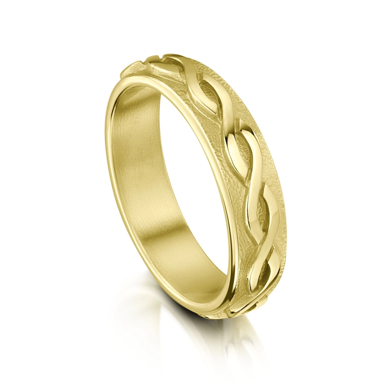 Celtic Twist Textured Ring In 18ct Yellow Gold 3 Celtic Twist Textured Ring In 18ct Yellow Gold