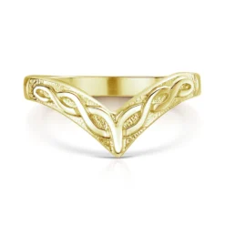 Wishbone Celtic Ring In 18ct Yellow Gold