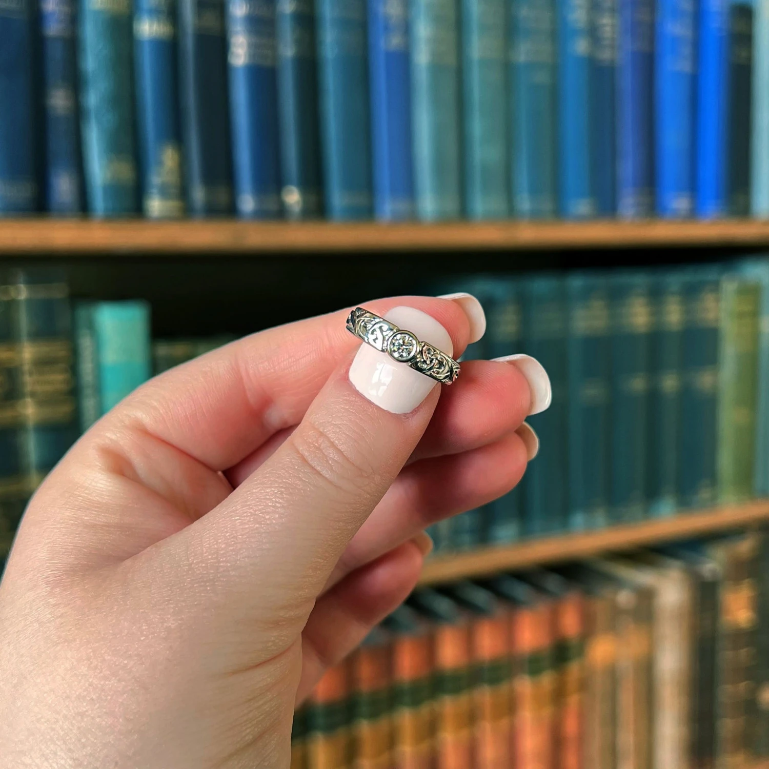 Celtic Knotwork Diamond Solitaire Ring In Platinum 6 Celtic Knotwork Diamond Solitaire Ring In Platinum - Image 4