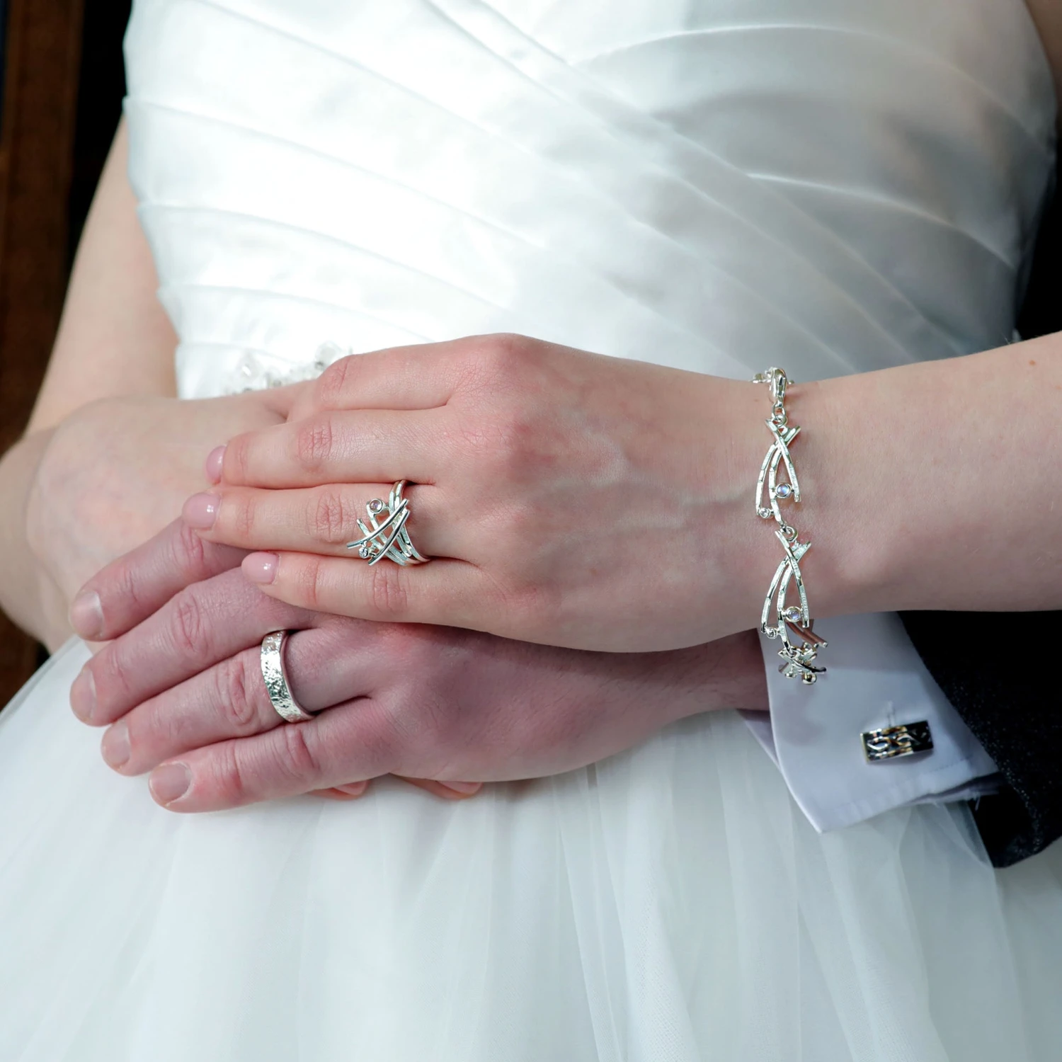 Morning Dew Enamel Ring With Moonstone & CZ 5 Morning Dew Enamel Ring With Moonstone & CZ - Image 3