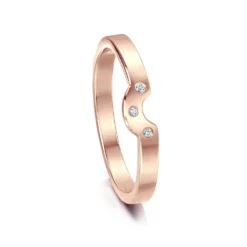 Diamond Arch Wedding Band In 9ct Rose Gold (DR0179)