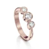 Trilogy Diamond Dress Ring In 9ct Rose Gold -Outlet Jewel Orix Store 9R DR132 upright