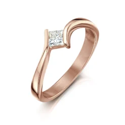 Princess Solitaire 0.25ct Diamond Ring In 9ct Rose Gold