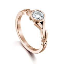 Celtic Twist 0.40ct Diamond Solitaire Ring In 9ct Rose Gold