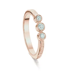 Matrix Diamond Trilogy Ring In 9ct Rose Gold