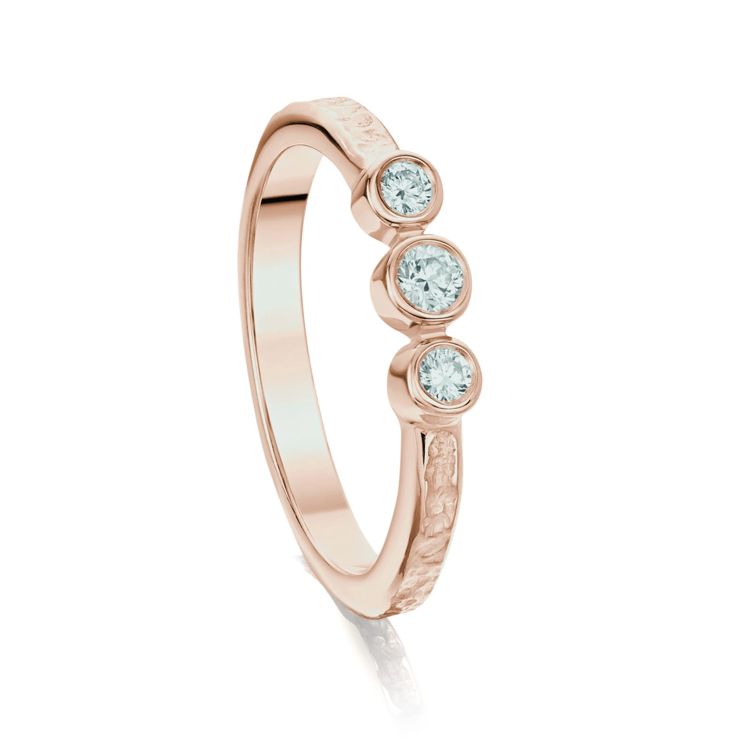Matrix Diamond Trilogy Ring In 9ct Rose Gold 3 Matrix Diamond Trilogy Ring In 9ct Rose Gold