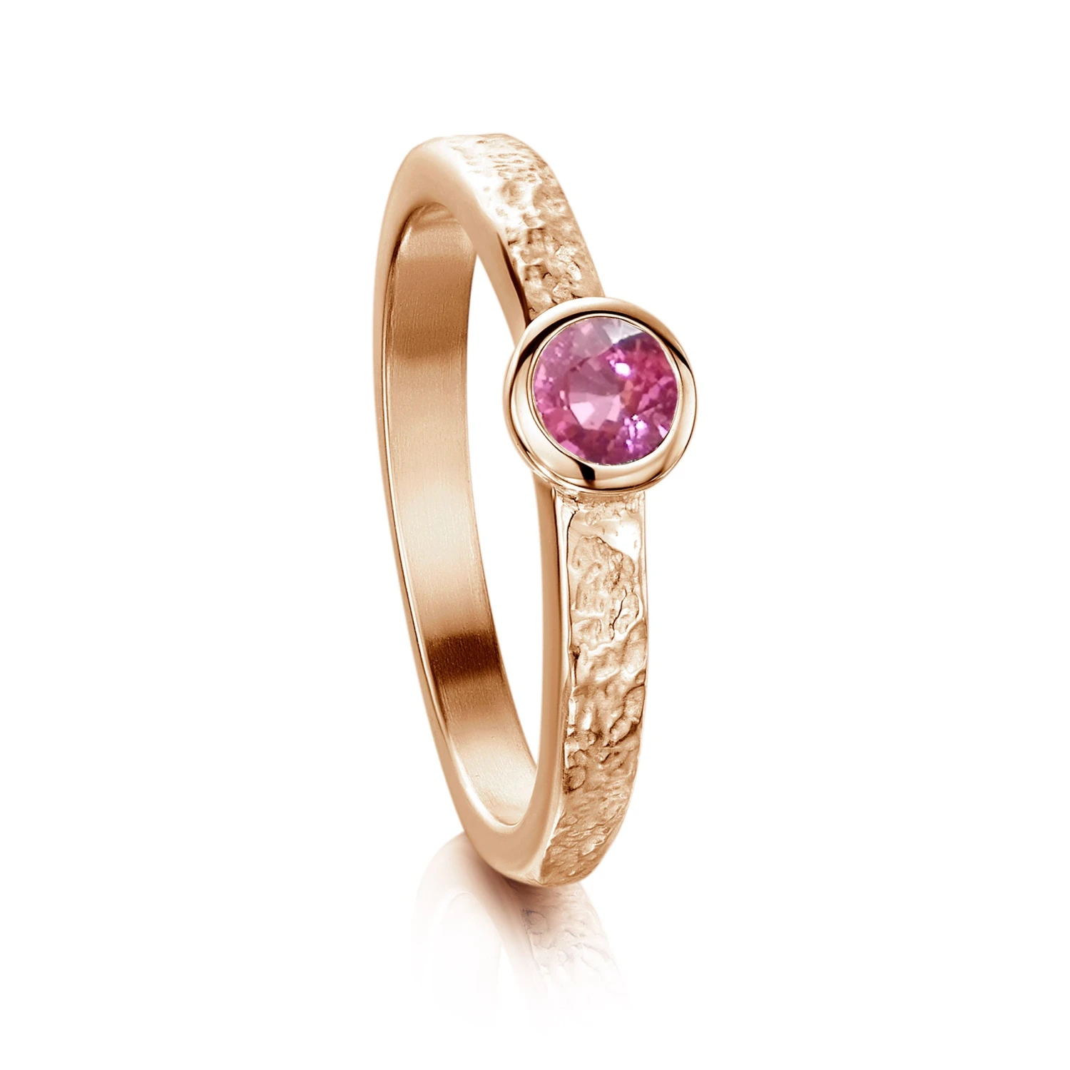 Matrix Pink Sapphire Ring In 9ct Rose Gold