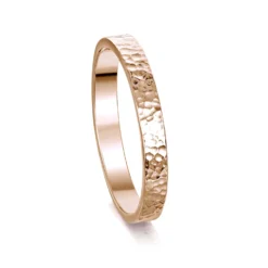 Honeycomb 3mm Textured Ring In 9ct Rose Gold