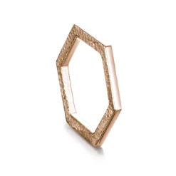 Honeycomb Hexagon Ring In 9ct Rose Gold