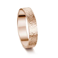 Honeycomb 5mm Textured Ring In 9ct Rose Gold