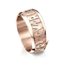 Runic Dress Ring In 9ct Rose Gold