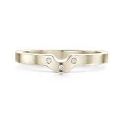 Diamond Arch Wedding Band In 9ct White Gold (DR0179)