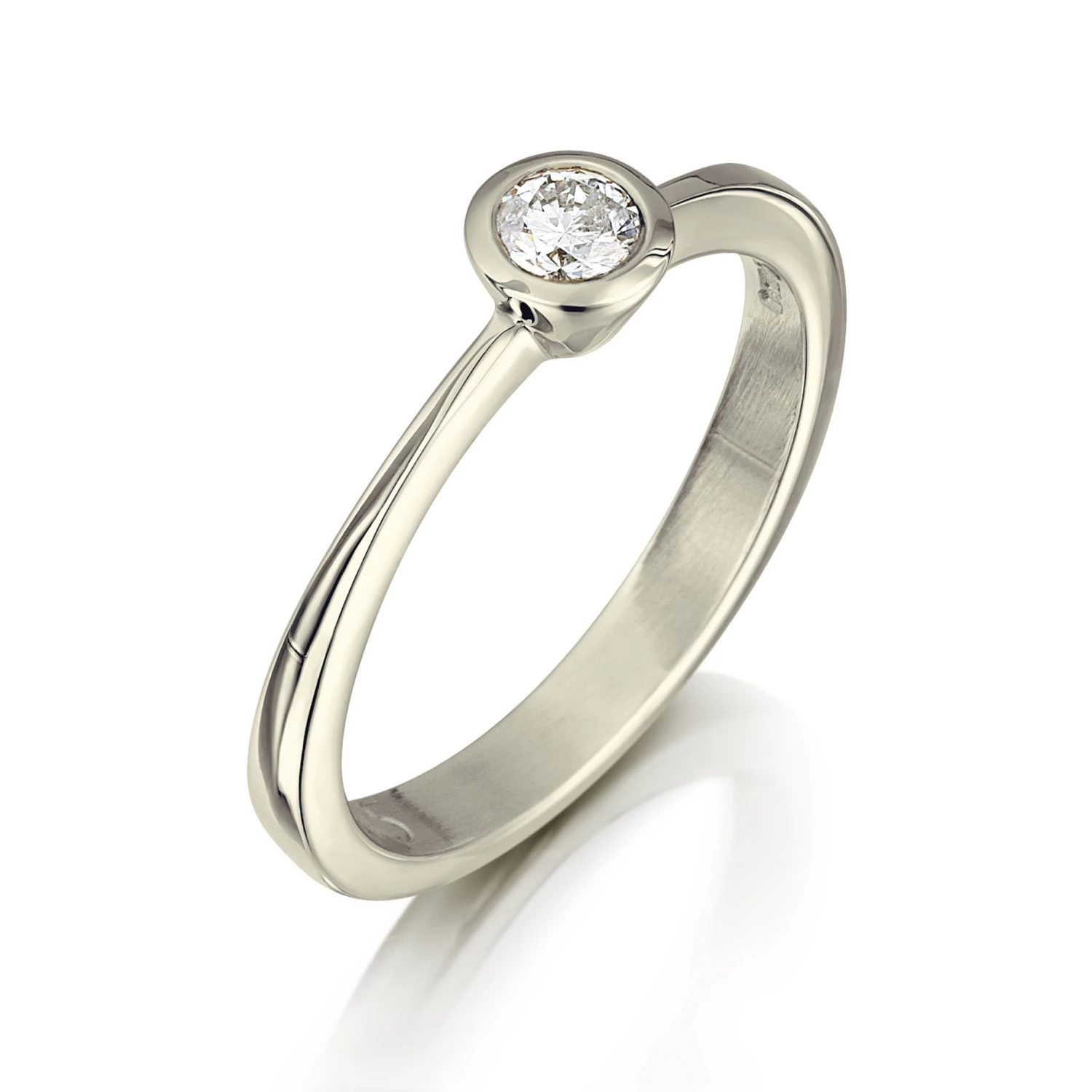 Contemporary 0.15ct Solitaire Diamond Ring In 9ct White Gold 3 Contemporary 0.15ct Solitaire Diamond Ring In 9ct White Gold