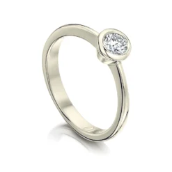 Contemporary 0.30ct Solitaire Diamond Ring In 9ct White Gold