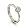 Contemporary 0.40ct Solitaire Diamond Ring In 9ct White Gold -Outlet Jewel Orix Store 9W DR181 upright