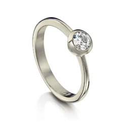 Contemporary 0.40ct Solitaire Diamond Ring In 9ct White Gold