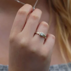 Celtic Twist 0.40ct Diamond Solitaire Ring In 9ct White Gold