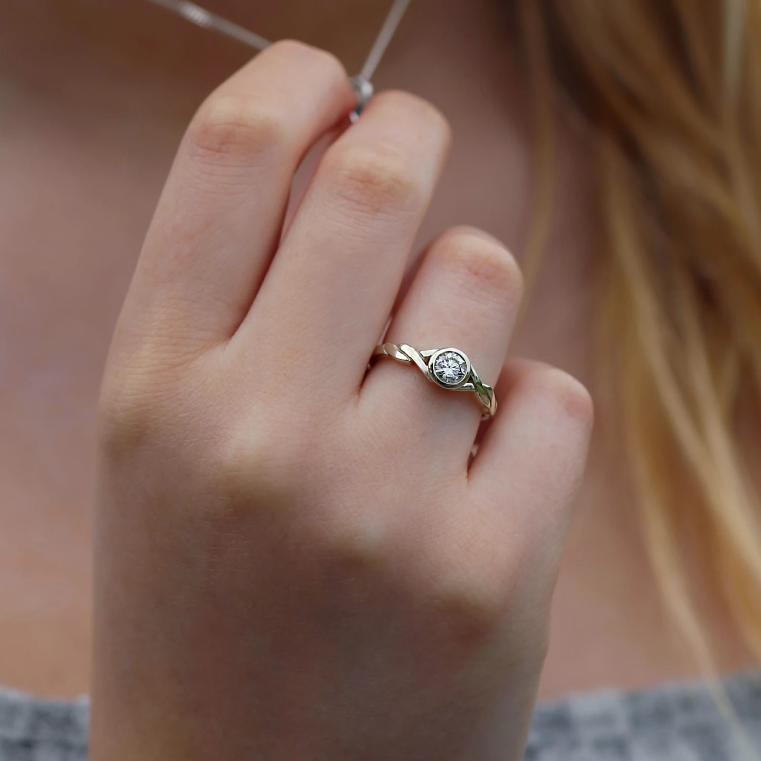 Celtic Twist 0.40ct Diamond Solitaire Ring In 9ct White Gold 3 Celtic Twist 0.40ct Diamond Solitaire Ring In 9ct White Gold