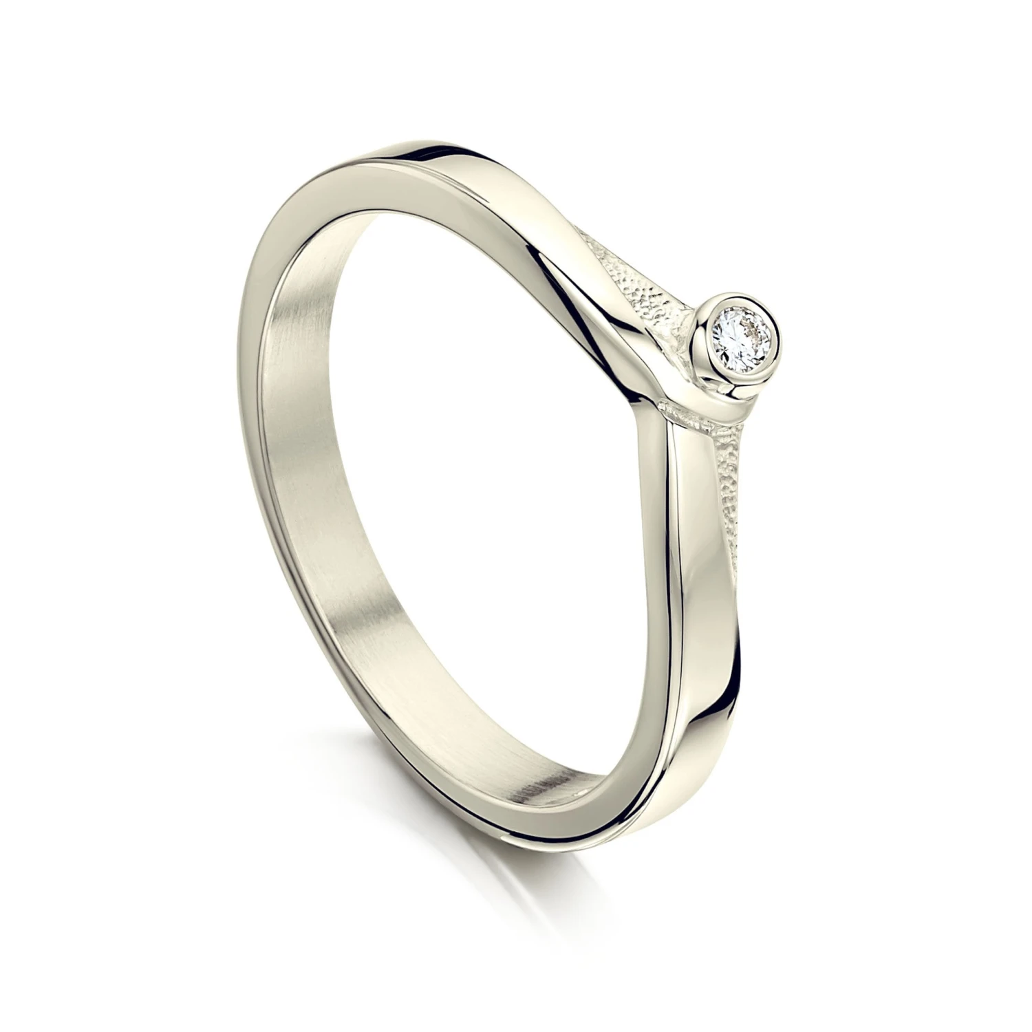 New Wave Diamond Solitaire Ring In 9ct White Gold 3 New Wave Diamond Solitaire Ring In 9ct White Gold
