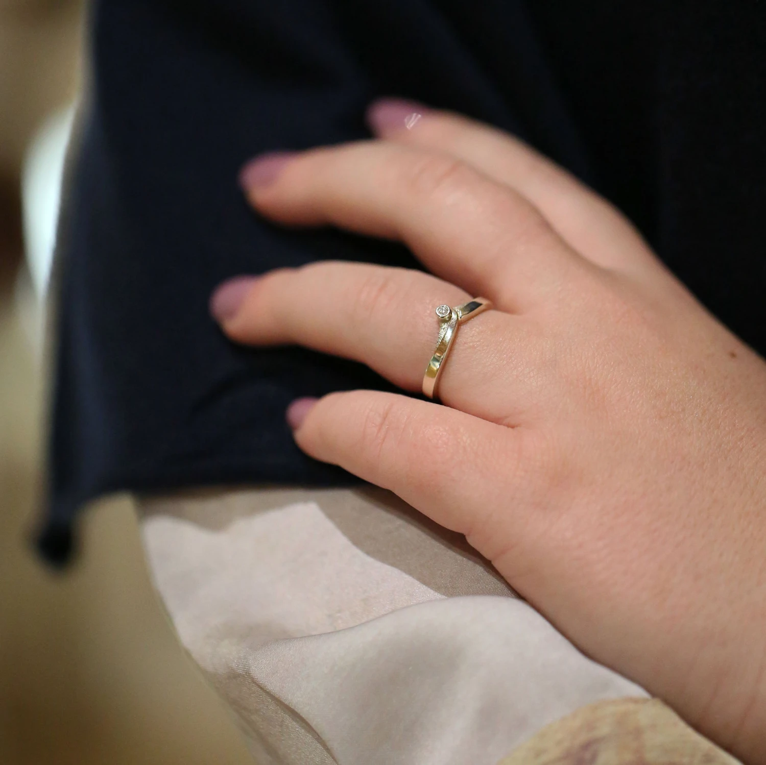 New Wave Diamond Solitaire Ring In 9ct White Gold 6 New Wave Diamond Solitaire Ring In 9ct White Gold - Image 4