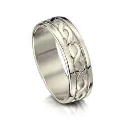 Pierowall Twist Celtic Ring In 9ct White Gold