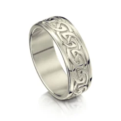Celtic Knotwork Ring In 9ct White Gold