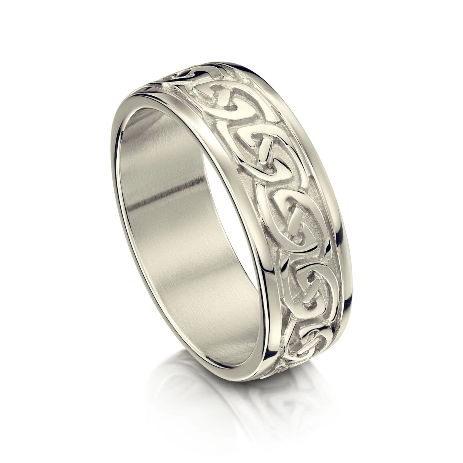 Celtic Knotwork Ring In 9ct White Gold 2 Celtic Knotwork Ring In 9ct White Gold