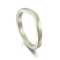 Contemporary Curve Wedding Band In 9ct White Gold (RX181)