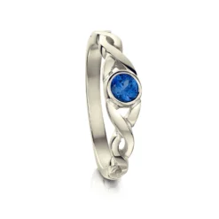 Celtic Twist Sapphire Ring In 9ct White Gold